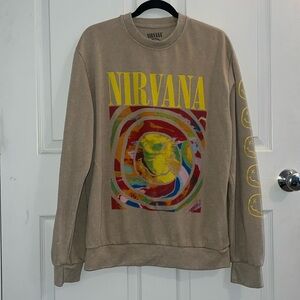 Urban Outfitters Nirvana Crewneck Tan